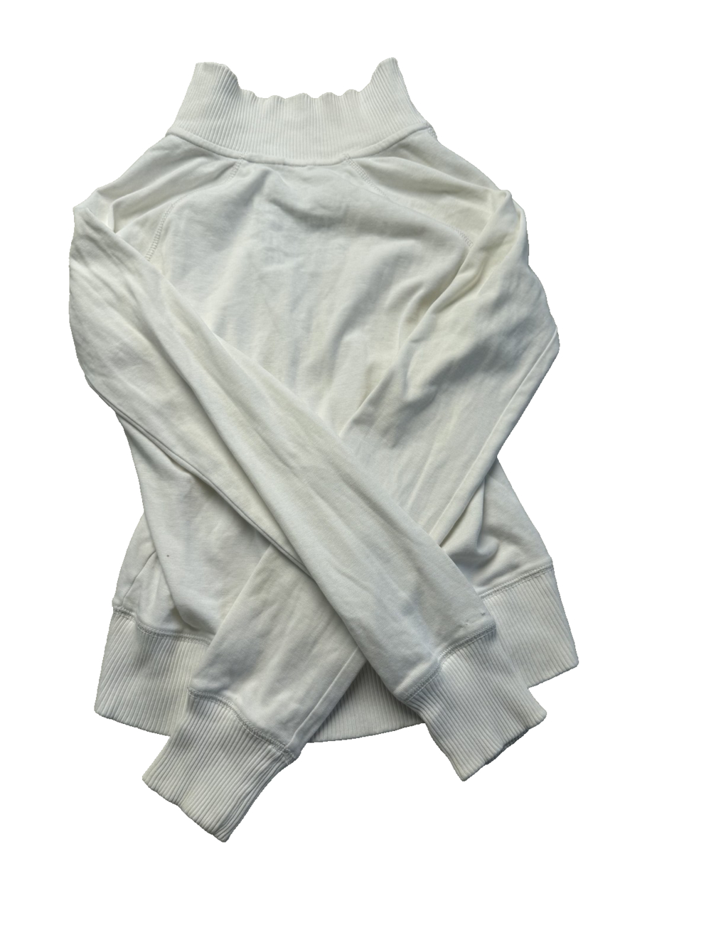 Abercrombie & Fitch Jacket Womens Large White Full Zip Mock Neck Stretch Casual - Picture 7 of 10